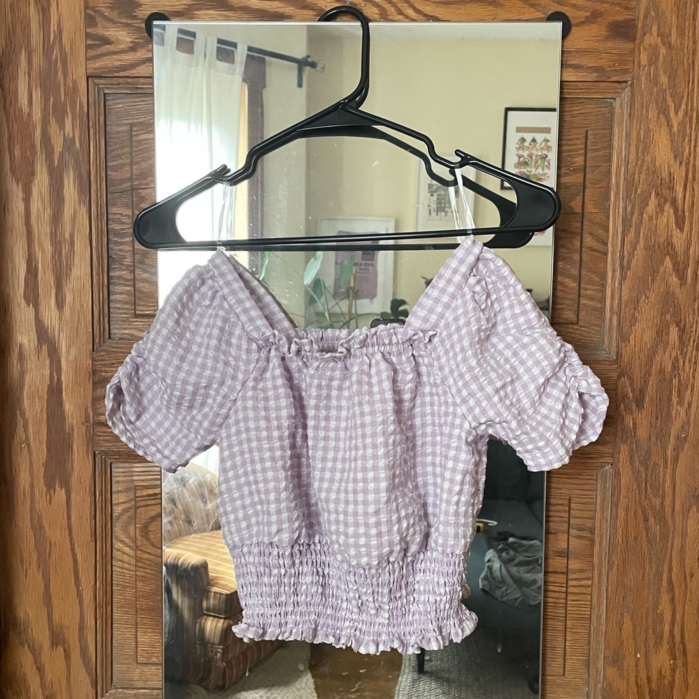 Lavender off the shoulder top